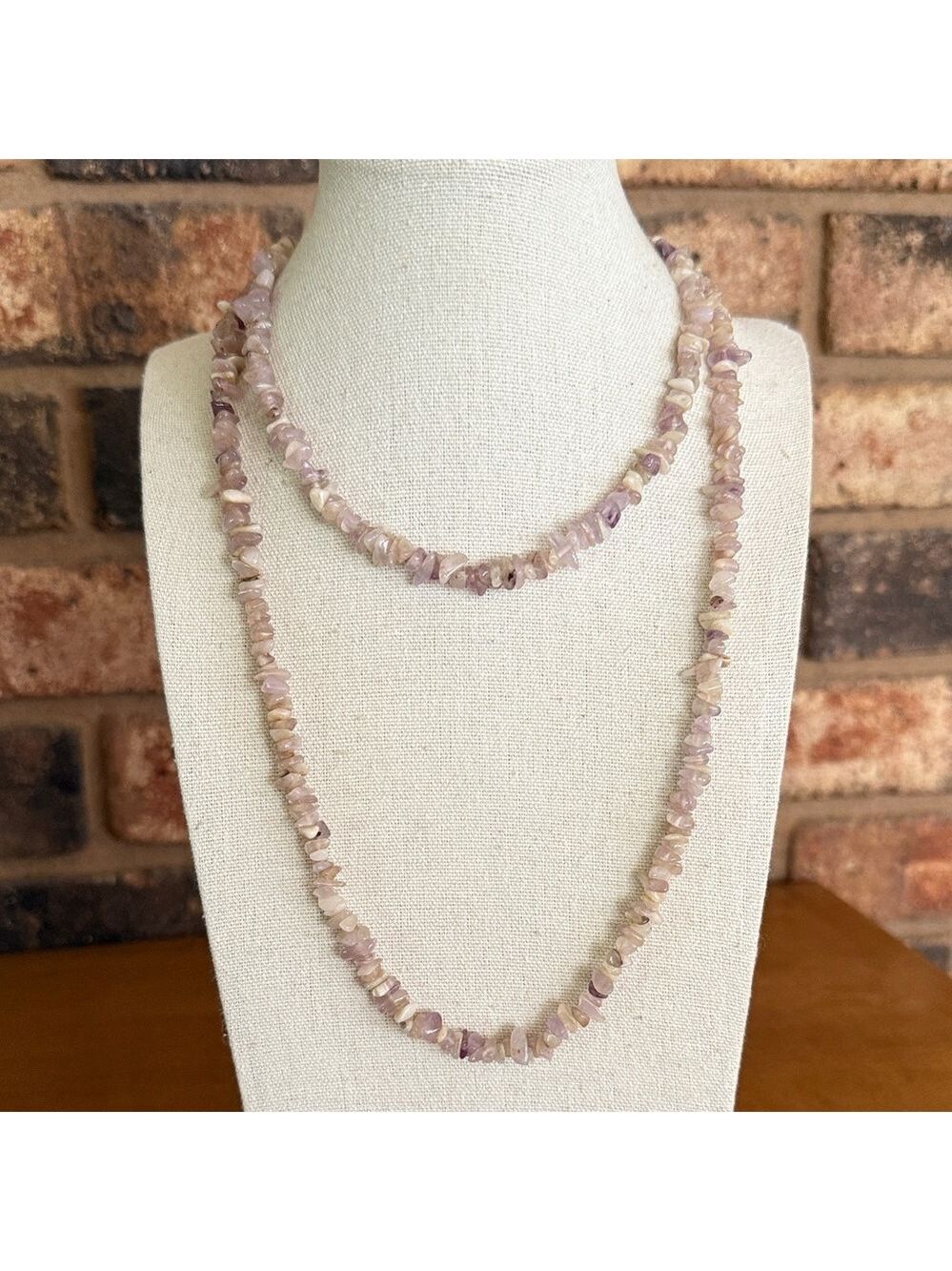 Natural Amethyst Chip Necklace 35”